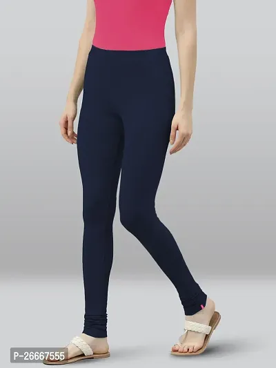 Lyra Solid Ultra Soft Fabric Midnight Navy Premium Churidar Leggings-thumb3