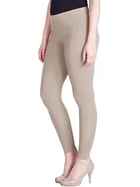 Lyra Women Ankle Length CLAY Cotton Leggings-thumb2