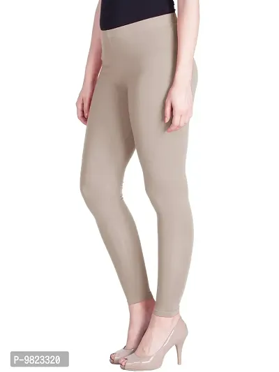 Lyra Women Ankle Length CLAY Cotton Leggings-thumb3