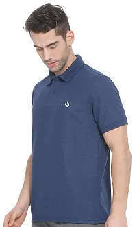 Lux Nitro Men's Airforce Blue Cotton Polo T-Shirt (Size:Small)-thumb2