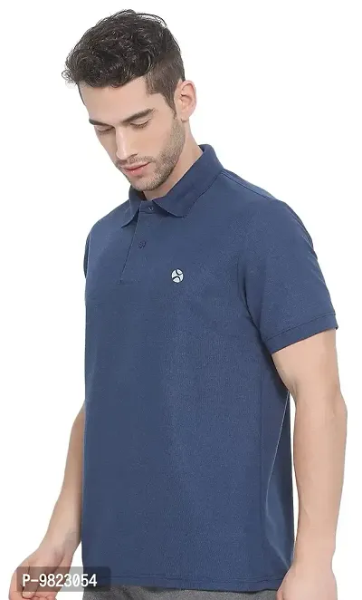 Lux Nitro Men's Airforce Blue Cotton Polo T-Shirt (Size:Small)-thumb3