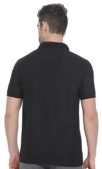 Lux Nitro Men's Black Cotton Polo T-Shirt with Pocket (Size : Small)-thumb1