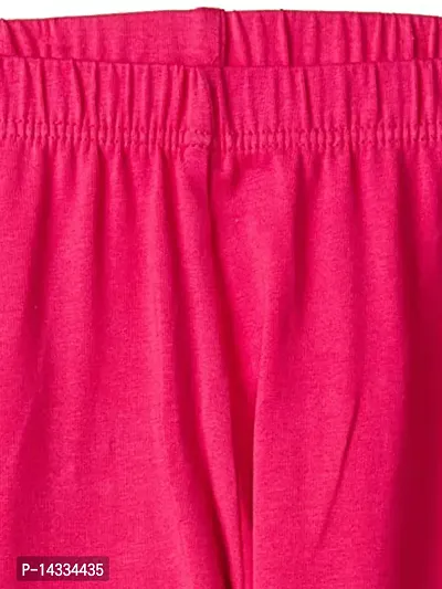 Alluring Pink Cotton Solid Leggings For Girls-thumb3