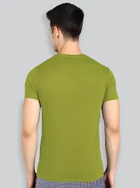 Reliable Green Cotton Blend Solid Round Neck Tees For Men- Pack Of 2-thumb1