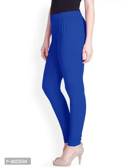 LYRA Women EYPTIAN BLUE Cotton Churidar Leggings-thumb2