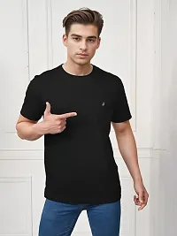 Stylish Cotton Solid Half Sleeve Round Neck Tees For Men-thumb4