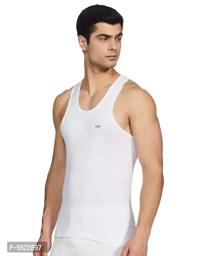 LUX VENUS Men's Cotton Vest (Pack of 4) (8904209873958_Venus_WH_RN_90_White)-thumb2