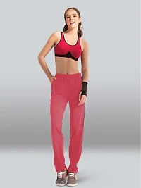 Elegant Pink Cotton Solid Trackpant For Women-thumb4