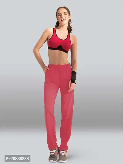 Elegant Pink Cotton Solid Trackpant For Women-thumb5