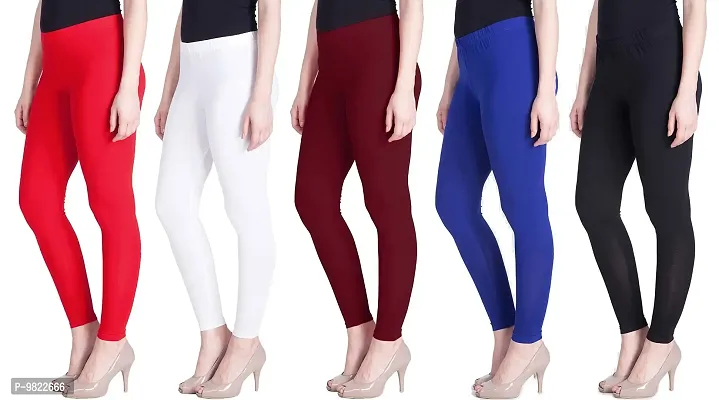 LYRA Women's Leggings Bottom (Pack of 5) (LYRA_AL_67_10_11_12_13_5PC_MultiColor_FS)