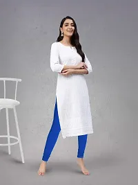 LYRA Women EYPTIAN BLUE Cotton Churidar Leggings-thumb4