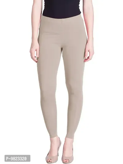 Lyra Women Ankle Length CLAY Cotton Leggings-thumb0