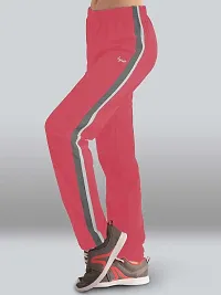 Elegant Pink Cotton Solid Trackpant For Women-thumb2