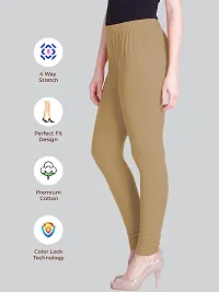 Lyra Women CARAMEL BROWN Cotton Churidar Leggings-thumb2