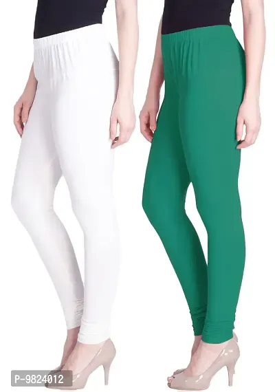 Lyra Women's Regular (Churidar Leggings_White,Jade_Free Size)