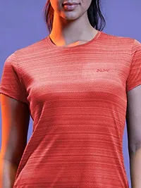 Elegant Dri Fit Round Neck Polyester Fabric  Red Play Active Wear Top-thumb3