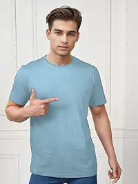 Stylish Cotton Solid Half Sleeve Round Neck Tees For Men Pack Of 2-thumb4