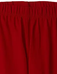 Stylish Red Cotton Solid Leggings For Girls-thumb2