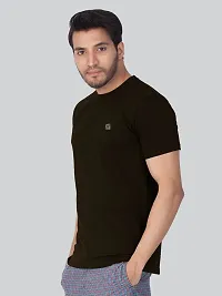 Reliable Black Cotton Blend Solid Round Neck Tees For Men- Pack Of 2-thumb2