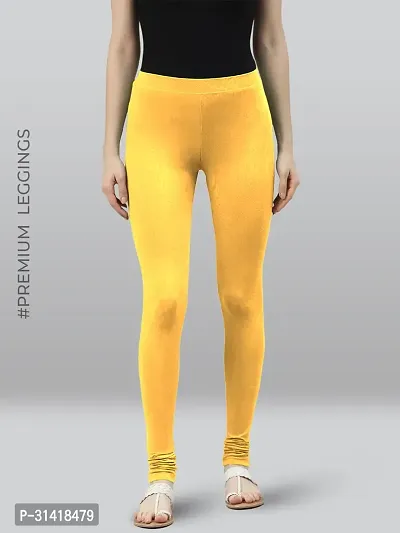 Fabulous Yellow Poly Viscose Solid Leggings For Women-thumb0