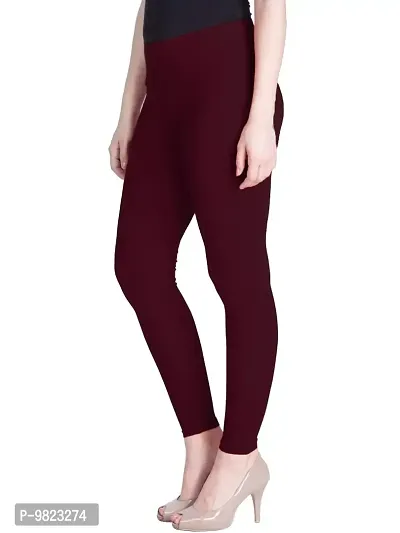 Lux Lyra Burgundy Free Size Ankle Leggings-thumb2