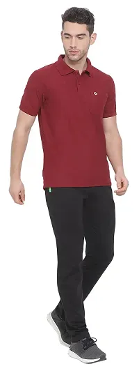 Lux Nitro Men's Maroon Cotton Polo T-Shirt with Pocket (Size : Small)-thumb4