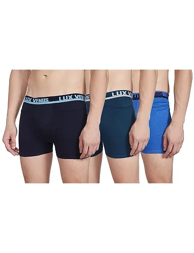 Attractive Lux Venus Cotton Solid Trunks Combo For Men Pack of 3