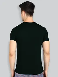 Reliable Black Cotton Blend Solid Round Neck Tees For Men- Pack Of 2-thumb1