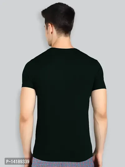 Reliable Black Cotton Blend Solid Round Neck Tees For Men- Pack Of 2-thumb2