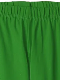 Stylish Green Cotton Solid Leggings For Girls-thumb2