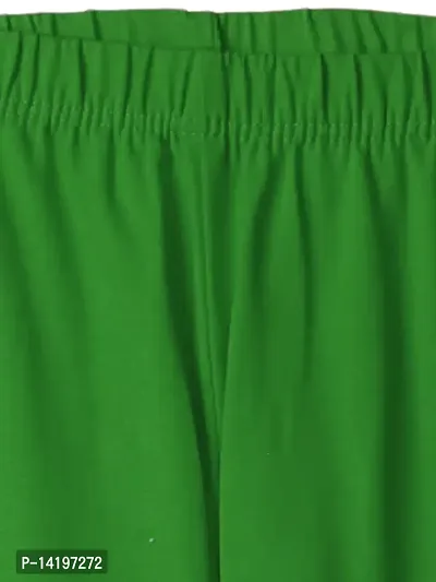 Stylish Green Cotton Solid Leggings For Girls-thumb3