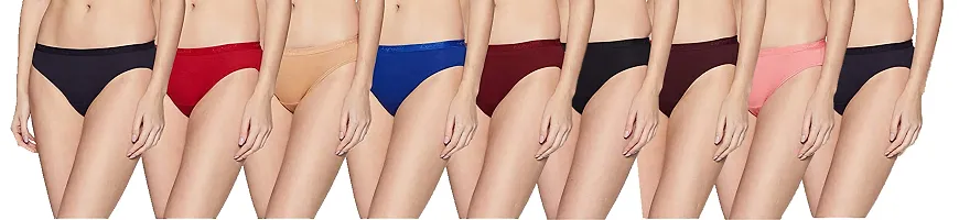 Stylish Fancy Blend Mid-rise Outer Elastic Solid Hipster Panty Combo For Women Pack Of