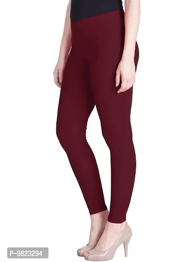 Lux Lyra Medium Maroon Free Size Ankle Leggings-thumb2