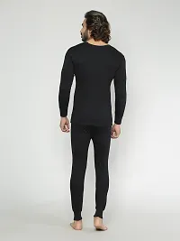 Stylish Lux Inferno Black Polycotton Solid Thermal Set For Men-thumb1