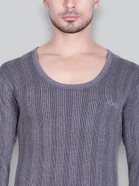 Stylish Grey Cotton Solid Long Sleeves Thermal Tops For Men-thumb4