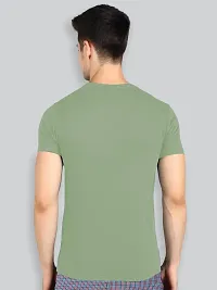 Reliable Green Cotton Blend Solid Round Neck Tees For Men- Pack Of 2-thumb1