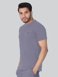 Men Solid Round  Neck Assorted T-Shirt Pack of 2-thumb2