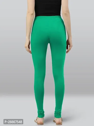 Lyra Solid Ultra Soft Fabric Jade Premium Churidar Leggings-thumb2