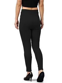 Elegant Black Cotton Blend Solid Trouser For Women-thumb3