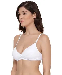 Lyra Women's Non-Padded Non-Wired Bra (501) Pack of 2 White  Black,40B-thumb4