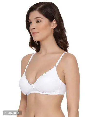 Lyra Women's Non-Padded Non-Wired Bra (501) Pack of 2 White  Black,40B-thumb5