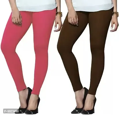 Buy Lyra Ethnic Wear Legging (Brown, Pink, Solid