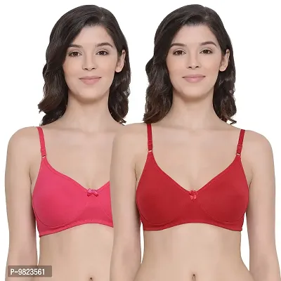 Buy Lyra Women's Non-Padded T-Shirt Bra(511) Pack of 2 Fuschia Redlove,32B  Multicolour Online In India At Discounted Prices