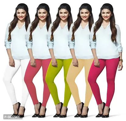 Buy LUX LYRA Women's Cotton Ankle Length Leggings (White, Pink, Light  Green, Beige, Dark Green, Free Size) - Pack of 5 Online In India At  Discounted Prices