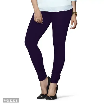 Buy Lyra Women's Purple Solid Churidar Leggings Online at Best