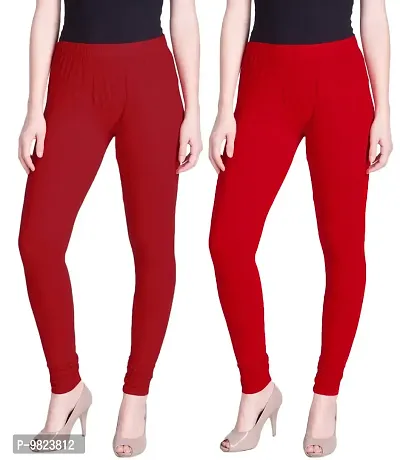 Lyra Women's Regular (Churidar Leggings_Parry, Red_Free Size)-thumb0