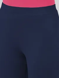 Lyra Solid Ultra Soft Fabric Midnight Navy Premium Churidar Leggings-thumb3