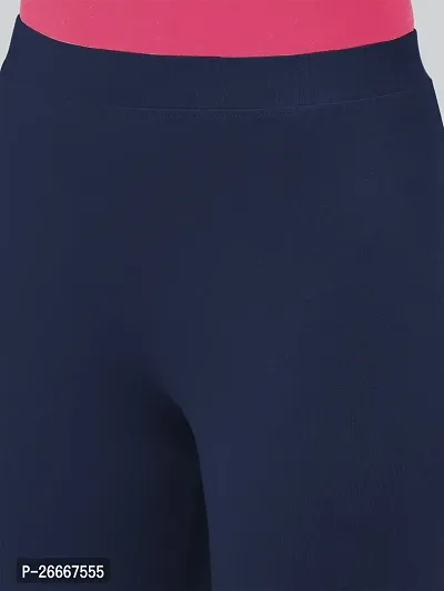 Lyra Solid Ultra Soft Fabric Midnight Navy Premium Churidar Leggings-thumb4