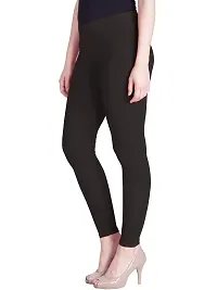 Lyra Women Ankle Length CHARCOAL Cotton Leggings-thumb2