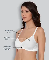 Lyra Stylish White Cotton Solid Bras For Women-thumb1